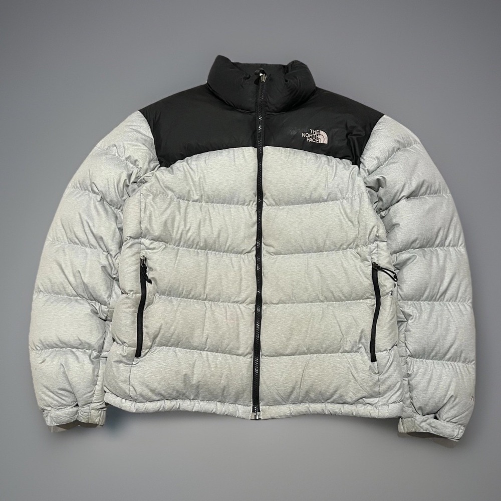 The North Face Mens Gray Black 1996 Retro 700 Nuptse Down Puffer Jacket L
